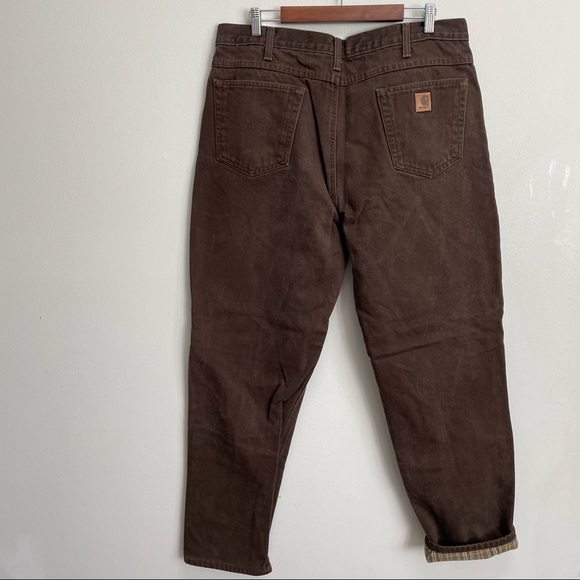 - Carhartt men’s flannel line denim jeans size 40x34 brown - Picture 2 of 10